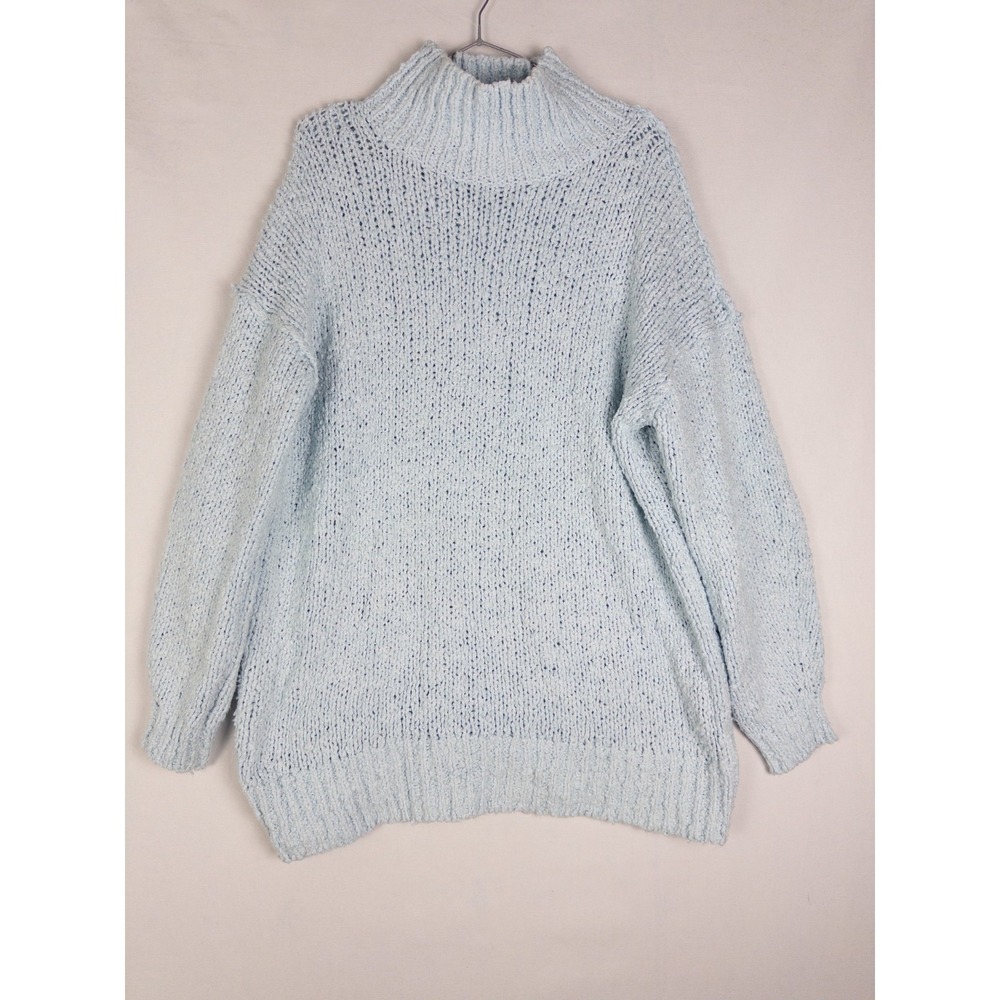 Anthropologie Sweater‎ Womens S Blue Cableknit Pullover Chunky Casual Oversized